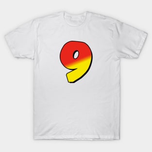 Number 9 red / yellow T-Shirt